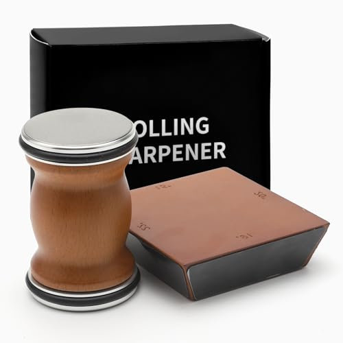 VOSSOT sistema de afilado de cuchillos con ruedas para cocina, kit ofrece afilado de 15/18/20/22 grados, color madera