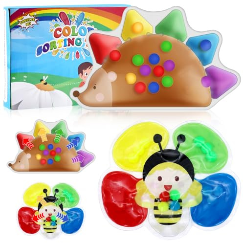2pcs Farbsortierspielzeug Sensorik Spielzeug Squeeze Spielzeug Antistressspielzeug zum Quetschen und Kneten ADHS und Autismus Toy Oster Geschenke für Kinder