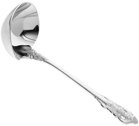 Cabilock cuchillo y tenedor de acero inoxidable sirviendo cucharón de sopa plata cucharas de sopa talheres aco inocidavel cucharas soperas cucharón de metal cucharón cuchara sopera Silver