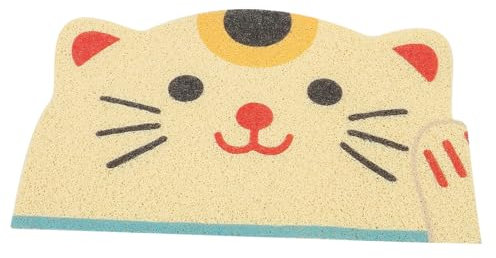 COLLBATH Katzenstreumatte Für Katzentoilette Kleine Größe Aus PVC Katzenkopfförmig Streuauffangmatte Kompatibel Mit Verschiedenen Toilettengrößen