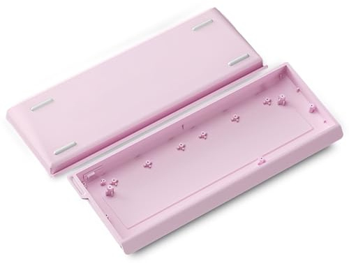 ZMX Funda de teclado de aluminio H60, carcasa de teclado mecánico para juegos 60% personalizada compatible con Woot60HE/MADLIONS MAD 60 HE 61 teclados compactos barebones DIY (rosa)