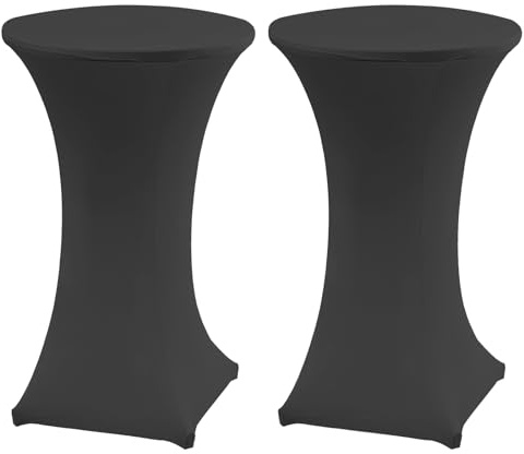 2 Packungen Spandex-Cocktail-Tischdecke, dehnbar, hohe Oberseite, rund, waschbar, rund, Durchmesser 80 x 110 cm, Tischschutz, für Hochzeiten, Messen, Bankette, Geburtstage, Outdoor-Partys