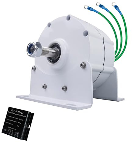 AADDFDD Aerogenerador 600 RPM, 3000 W, 5000 W, 6000 W, 8000 W, 9000 W, 10000 W, 12 V, 24 V, 48 V, sin Engranajes, trifásico, CA, imán Permanente con Base para turbina Vertical y