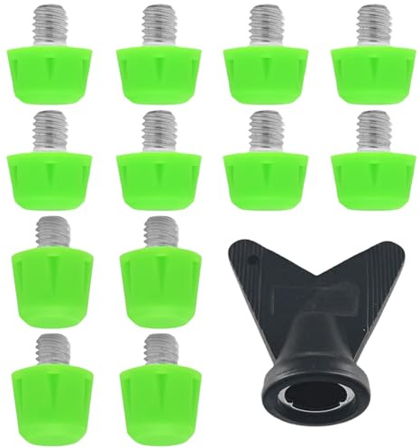 Artanchao 12 Pezzi Tacchetti Plastico Calcio, Compatibili con Adidas, M6-Gewinde, 8 x 8 mm e 4 x 11 mm, in Plastica, con Chiave
