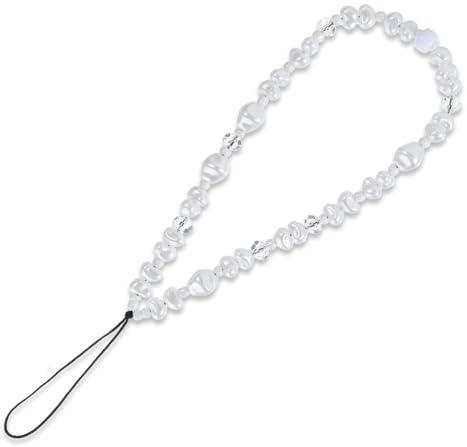 FdcLixuvol Beaded Bracelet Strap, Pearl Beaded Phone Charm Bead Camera Wrist Strap Anti-Lost Cute Phone Chain Lanyard Wrist Chain for Women Girls