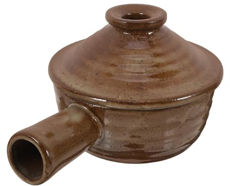 TOGEVAL Cazuela Con Tapa De Barro Para Cocinar, Olla De Arroz Para Sopa 1 Litro, Resistente a Altas Temperaturas, Utensilio Menaje De Cocina Para Hogar, Restaurante y Estofados