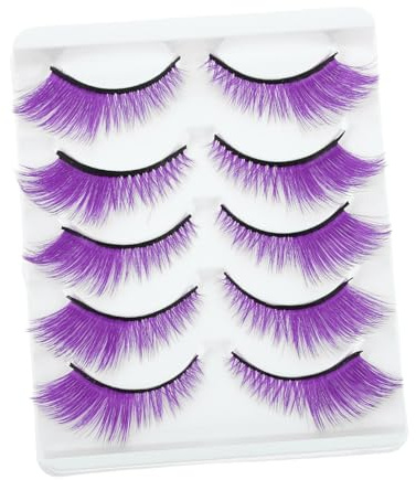 BESTYASH 5pairs False Eyelashes Cluster Manga Lashes Faux Wispy Eyelash Extensions for Halloween Party Natural Look Makeup
