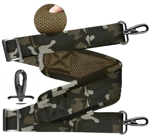 ZINZ Ultra Tjock axelrem,med fast pad 76 universal väskrem,med andningsbar kudde och dubbla balanserade justerbara spännen,för bärbar datorväska Messenger Bag Crossbody etc,Kamouflagegrön