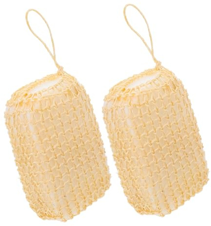VALICLUD Esponjas Exfoliantes de Sisal para Baño 2 Unidades Tamaño Pequeño Exfoliante Corporal Masaje Cuidado Piel Cordón para Colgar Uso en Ducha y Spa