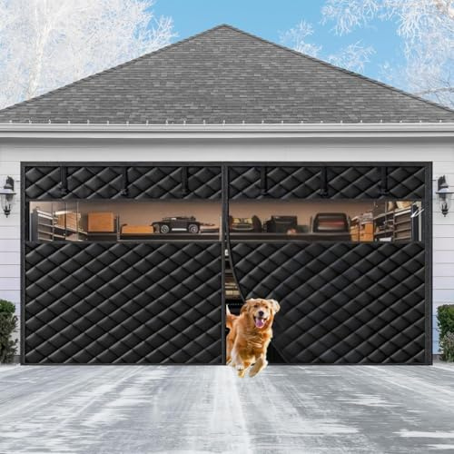 Garage Magnetische Thermische Isolierte Tür Vorhang Thermovorhang Kälteschutz Staubschutztür Lärmschutzvorhang Wärmeschutzvorhang(Blacks,W290*H229 CM)