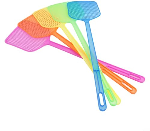 PureBowlic Matamoscas resistentes con mango largo para mayor alcance, matamoscas manual de plástico para uso en interiores y exteriores, herramienta eficaz de control de plagas