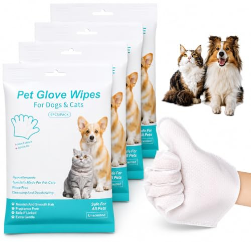 MIYUANGKJ 30 toallas hipoalergénicas para perros y gatos, guantes de limpieza suaves, guantes de limpieza hipoalergénicos, guantes de lavado para mascotas, limpieza suave y eliminación de olores