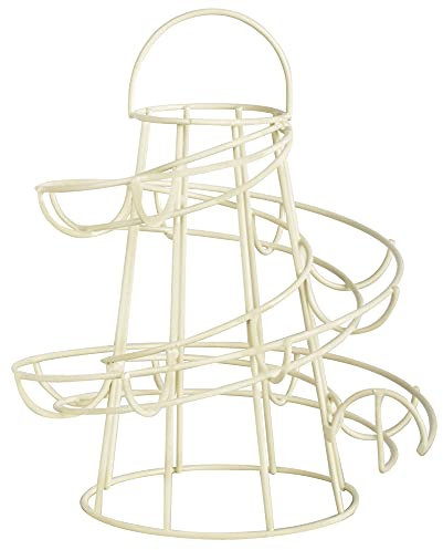 Esschert Design Eierständer aus Metall, 18 x 18 x 23 cm, in weiß, Frühstücksei-Ständer