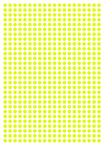 1160 Klebepunkte, 5 mm, Neon gelb, aus PVC Folie, Markierungspunkte, Punkt, Vinyl, leuchtend, rund, selbstklebend
