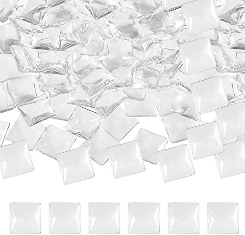 NBEADS 200 PCS transparent Glas quadratisch Cabochons, klar, 15×15×5