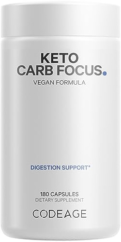 Codeage Keto Carb, White Kidney Bean, Green Tea & Cinnamon Bark Supplement, Triple Action Keto Cheat Vegan Pills, Ketogenic, Low Carb Diet Sugar, 3 Months Supply, Non-GMO, Gluten-Free, 180 Capsules