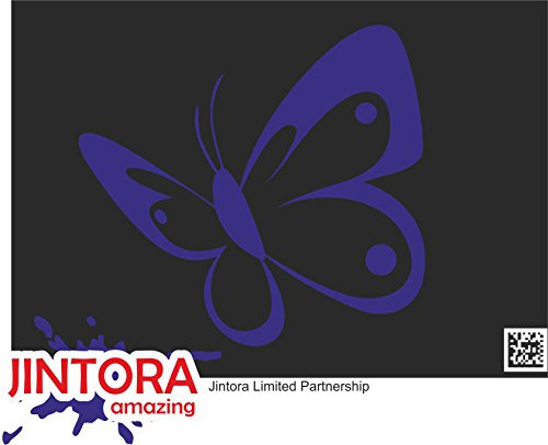 JINTORA - Autoaufkleber Tuning - Auto Aufkleber - Schmetterling - 106x99 mm - Auto Sticker Bus Fenster Heckscheibe Camper wetterfest Outdoor Sticker Auto Deko LKW Tuning Selbstklebend - blau