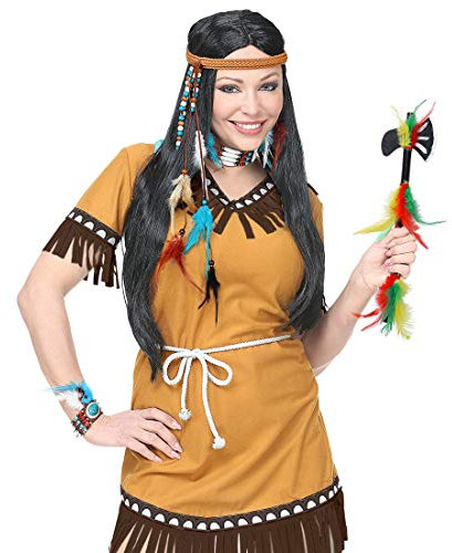 Indianerin Kostüm-Zubehör im Set / 5-teilig/mit Kopfschmuck, Ohrringen, Halsband & Armband/Passend gekleidet zu Straßenkarneval & Fasching