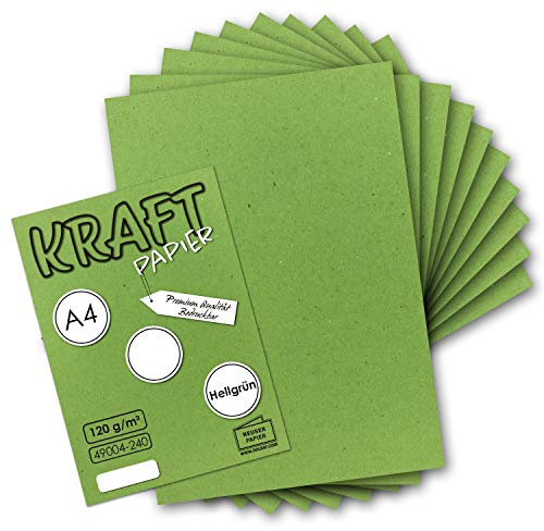 Vintage kraftpapper DIN A4 120 g/m², brunt återvunnet papper, 100 % organiskt skrivpapper
