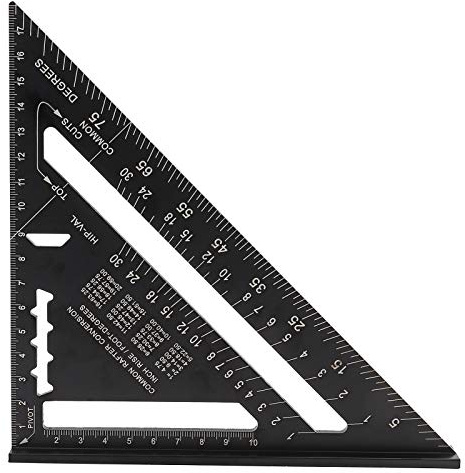 12 inch Aluminiumlegierung Dreieck-Winkelmesser, Oxidation Dach Dreieck Winkel Winkelmesser, Quadrat Winkelmesser, Metrisch Dreieck Herrscher, für Dachdecker,