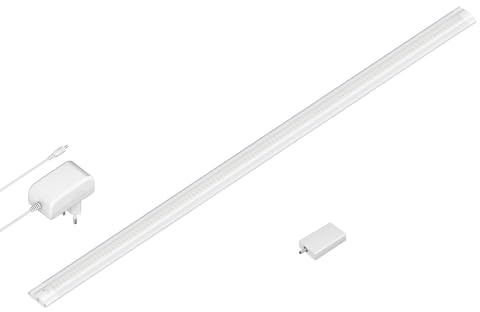 ledscom.de Smarte LED Unterbau-Leuchte SIRIS weiß matt mit Netzteil und WLAN-Controller, flach, Smart-Home, Alexa-fähig, je 90cm, 963lm, warmweiß