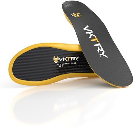 VKTRY Gold for Non-Cleated Shoes - Carbon Fiber Performance Insoles - Customized Athletic Inserts for Sports Basketball Volleyball Running & More | Shock Absorption US M6.5-7, W8.5-9, 121-170lbs