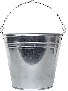 Rivanto® Zink Eimer Größe XL, Ø30 cm x Höhe 35 cm, Wasser Eimer für Garten, Kompost Eimer, Wasch Eimer, Pflanzeimer, Blumentopf