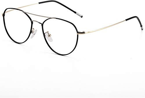 EYEphd Men's progressive multifocal HD reading glasses aviator frame aspherical resin lens goggles,01,+2.5