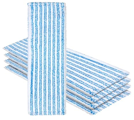 Okaei 5 Stück Wischmopp Bezug (50 cm) - Premium Bodenwischer-Wischbezug aus 100% Microfaser - Bezug Optimal zur Gründlichen Reinigung von Glatten & Leicht Unebenen Böden - Mikrofaser Moppbezug Blau