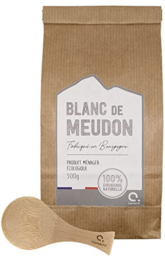Blanc de Meudon - 500g - Fabriqué en Bourgogne - Poudre fine nettoyante et écologique + Cuillère