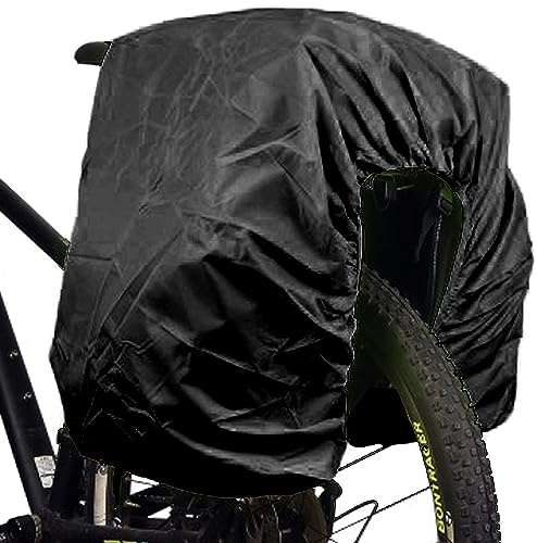 JSHAHA Regenhülle für Regenüberzug Rahrradkorb Fahrradtasche Gepäckträger 100L wasserdichte Schwarz