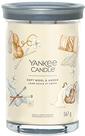 Yankee Candle Signature Scented Candle | Soft Wool & Amber Large Tumbler Candle with Double Wicks | Soy Wax Blend Long Burning Candle | Perfect Gifts for Women