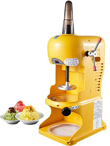 ARWIC Commercial Ice Shaver 350W 198LBS/H Electric Snow Cone Maker with Adjustable Ice Texture Ice Crusher Smoothie Machine Slush Machine Ice Cream Smooth Cocktail yellow