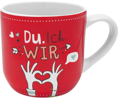 H:) PPY life Tasse groß Motiv Du, ich, wir | Kaffeetasse, Steinzeug, Tasse mit Spruch, 50 cl, in Geschenkbanderole | Geschenk Paare, Liebe, Valentinstag | 48548