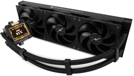 Thermalright Frozen Warframe 360 Schwarz CPU-Wasserkühlung,360 AIO-Kühlung,IPS 320*240 Auflösung LCD-Bildschirm,flüssiger CPU-Kühler für AMD/Intel Flüssig-CPU-Kühler: LGA1700/AM4/AM5,AIO-Wasserkühle