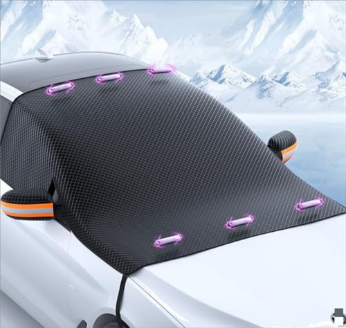 CENRF Frontscheibenabdeckung Winter Für Ford Focus Kombi 2000-2007, Verdicken mit Magnet Fixierung Faltbare Es Schirmt Sie Effektiv vor Schnee, EIS, Frost(253 * 117cm)