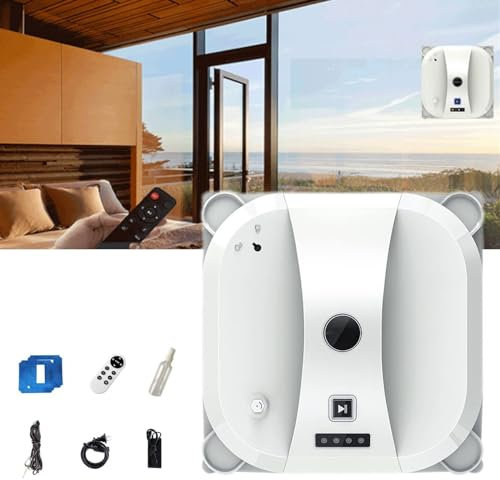 XARONF Window Cleaner Robot with Remote Control, Electric Glass Cleaning Robotic - Anti-drop/Deep Cleaning/2500pa Vacuum Suction/Multiple Safety Guarantee, for Indoor Outdoor High Windows