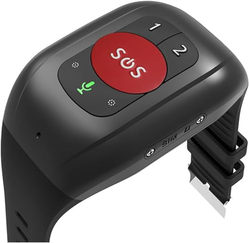 Localisateur GPS pour Personnes âgées, Smartwatch avec détection de Chute, Appel Rapide, Rappel médicaments, interphone Vocal, Surveillance de la température corporelle, Bouton SOS, pour l'Autisme,