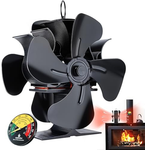 Ventilador de estufa de leña, ventilador de chimenea de doble cara alimentado por calor, ventilador de 4 aspas activado por calor de dos caras, motores silenciosos, ventilador de estufa alimentado por
