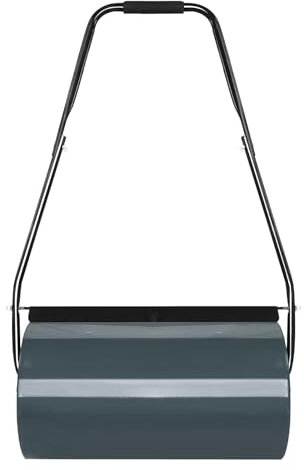 NAIZY Rasenwalze Befüllbar mit Wasser/Sand, Handwalze Gartenwalze mit U-Griff Gartenrolle mit 57cm Walzenbreite, 32cm Durchmesser, 46L Füllvolumen Metall Rasenroller Gartenfräse - Anthrazit