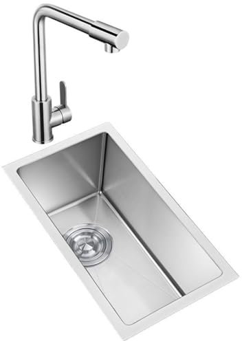 Petit Évier De Cuisine Simple En Acier Inoxydable – Évier Compact Pour Bar, Camping-car Et Utilitaire Pour Laver Les Légumes, La Vaisselle Et Se Laver Les Mains(43 * 26 * 21cm)