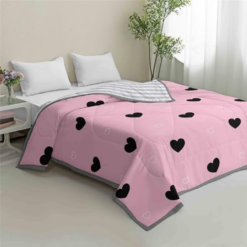 Odot Bettdecke Ohne Bezug Nutzbar 155x220 135x200 220x240, Bettdecke Ohne Bezug Sommer Weich Leicht Sommerbettdecke Steppdecke Tagesdecke, Moderne Klassiker (Rosa,200x230cm)