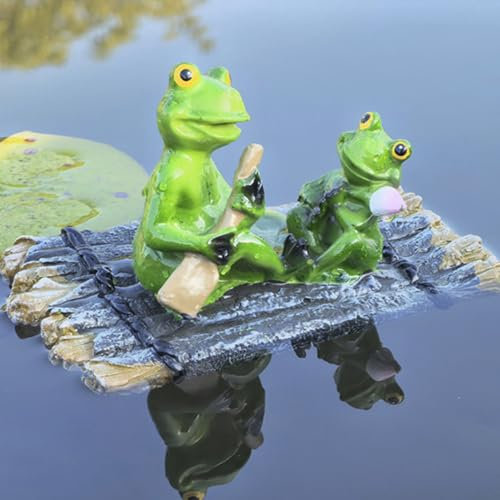 DZAY Gartenteich Deko Figuren Frosch Blumentopf Landschafts Tier Dekoration,Mini Teich Deko Garten Rasen Zwerg,Dekofiguren Feen Micro Landscape Ornaments Gartendeko für Draußen Figuren (04)
