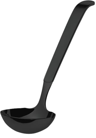 AMEFA BUFFET - Cucchiaio da salsa, mestolo da salsa, cucchiaio da zuppa, elegante posate da servizio, in acciaio inox 18/10, satinato, nero, lunghezza: 20,7 cm