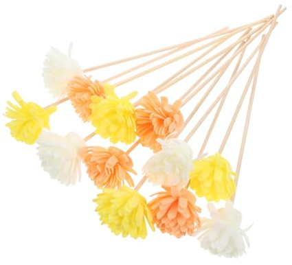 LOLIPPYY Duftstäbchen Stabdiffusor mit 12 Stück Nachfüllstäbchen aus Reispapier Kontinuierliche Duftabgabe und Elegante Blumen Deko für Aromatherapie im Home Bereich