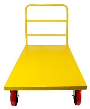 Platform Cart Industrial Dolly Cart 3300LB Heavy Duty 60” x 30” Platform Hand Truck Push Cart Super Heavy Duty Diamond Plate Commercial Flatbed Cart with 8'' Moving Swivel Wheels (Yellow)