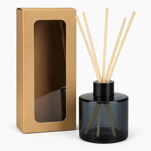 WonderWax® Stäbchen Diffuser Rauchglas Set 130 ml weißer Tee Aloe | Reed Diffusor | Raumduft mit 8 Duftstäbchen, Natürlich, Langanhaltend, Aromatherapie Home Duft für Badezimmer, Büro und Bad