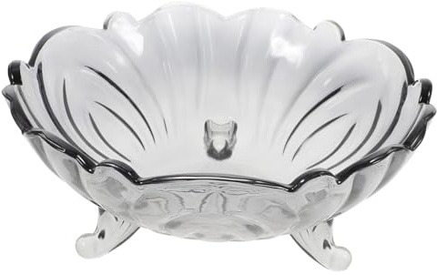 UTHCLO Bol à Fruits en Verre Style Européen Grand Format Léger Ouverture Large, Plateau Transparent pour Dessert et Salade, Corbeille Polyvalente Maison