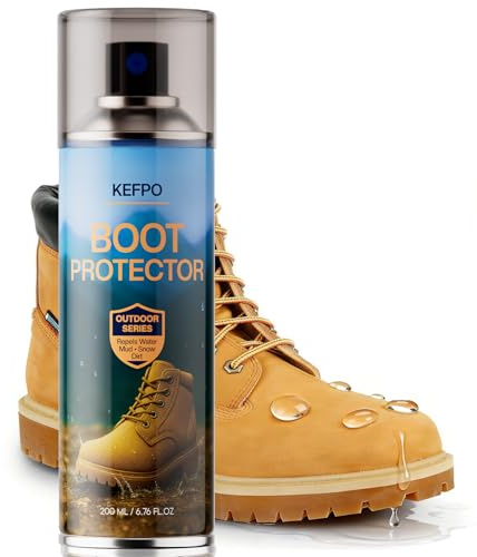 KEFPO Shoe Waterproof Spray for Boot: Durable Water Repellent for Boots Suede, Leather, Fabric, Nubuck - Nano Technology for Hiking, Climbing, and Outdoor Adventures
