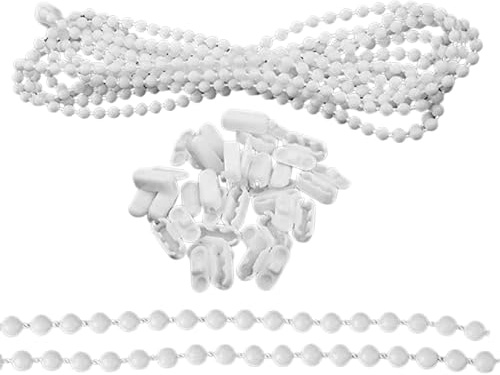 Whispern Cloud 10PCS Blind Chain Connectors, White POM Plastic Bead Chain Clips for Roller, Roman, Vertical & Venetian Blinds, Standard 4.5mm Window Blind Repair Parts Accessories